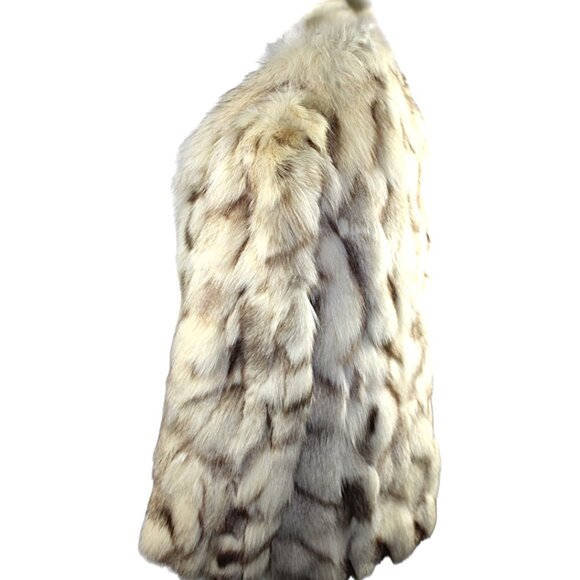 Natural Finland Saga Blue Fox Section Jacket with Shawl Collar, Medium - Picture 5 of 9